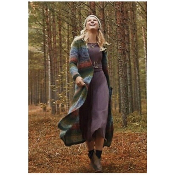 Anthropologie Sleeping On Snow Ombré Aura Cardigan Longline Duster Pockets Sz LP - Picture 2 of 11